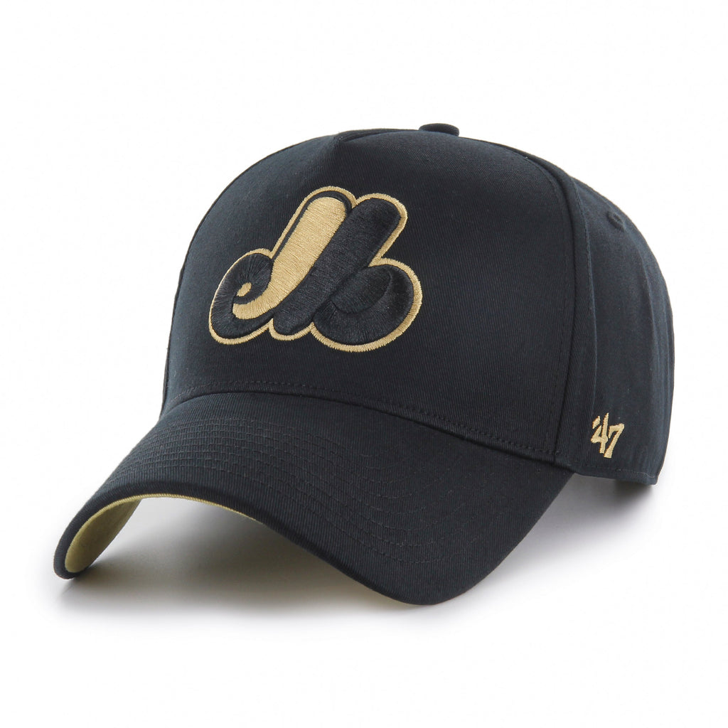 Montreal Expos MLB 47 Brand Men Black MVP Deluxe Sure Shot Snapback product image 3, provided for visual reference and