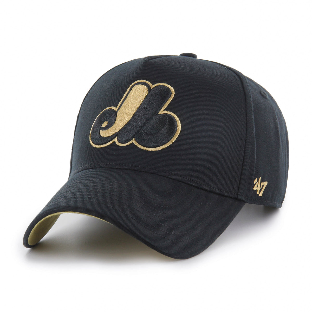 Montreal Expos MLB 47 Brand Men Black MVP Deluxe Sure Shot Snapback product image 3, provided for visual reference and