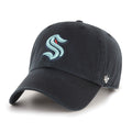 Seattle Kraken NHL 47 Brand Men Black Clean Up Adjustable Hat product image 1, provided for visual reference and product