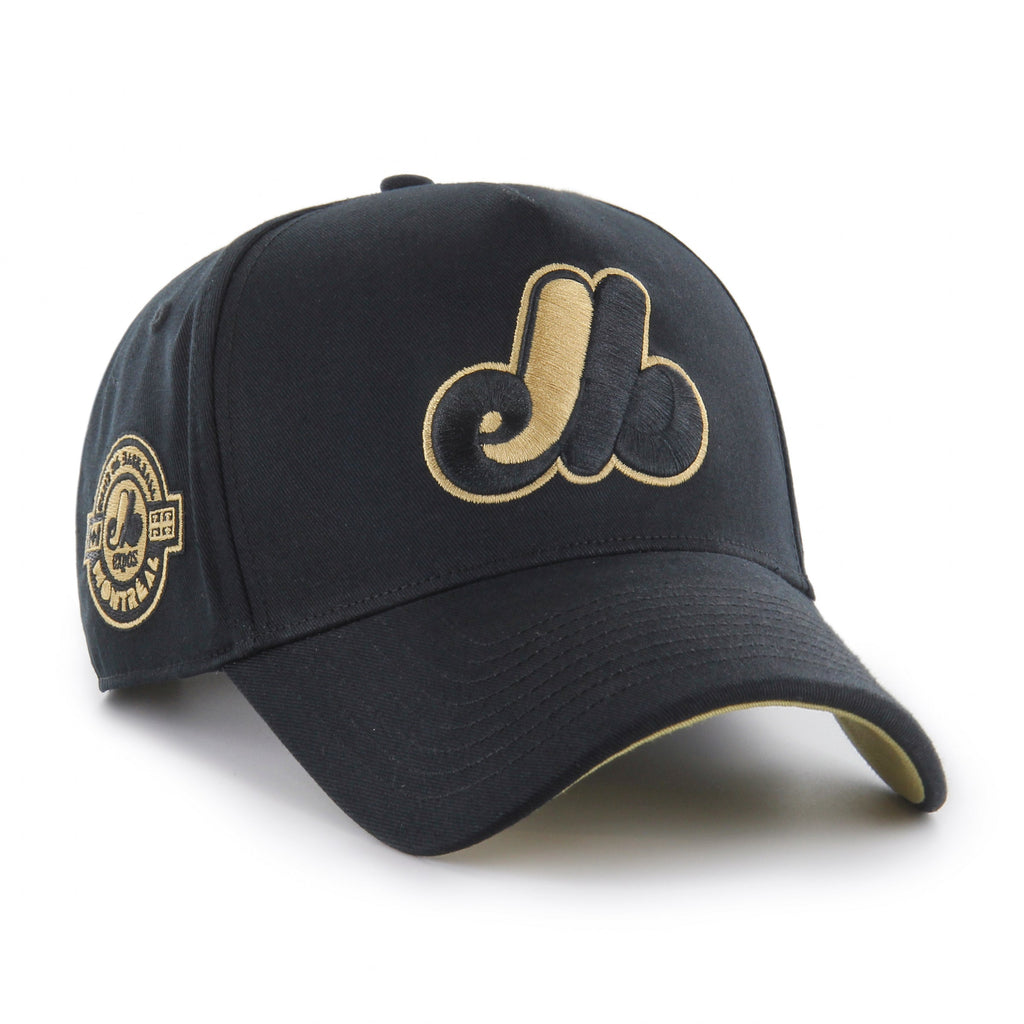 Montreal Expos MLB 47 Brand Men Black MVP Deluxe Sure Shot Snapback product image 1, provided for visual reference and