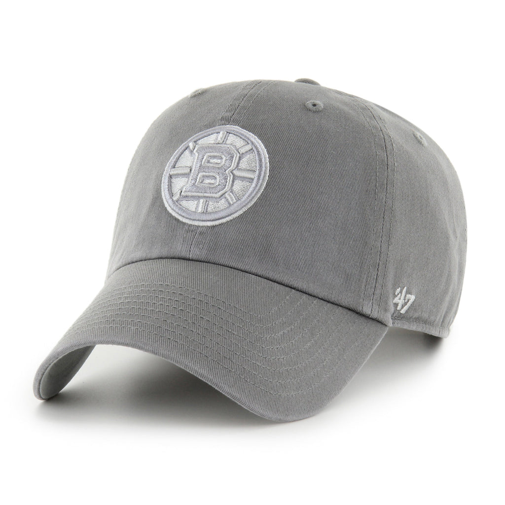 Boston Bruins NHL 47 Brand Men Grey Cement Ballpark Clean Up Adjustable Hat product image 1, provided for visual reference