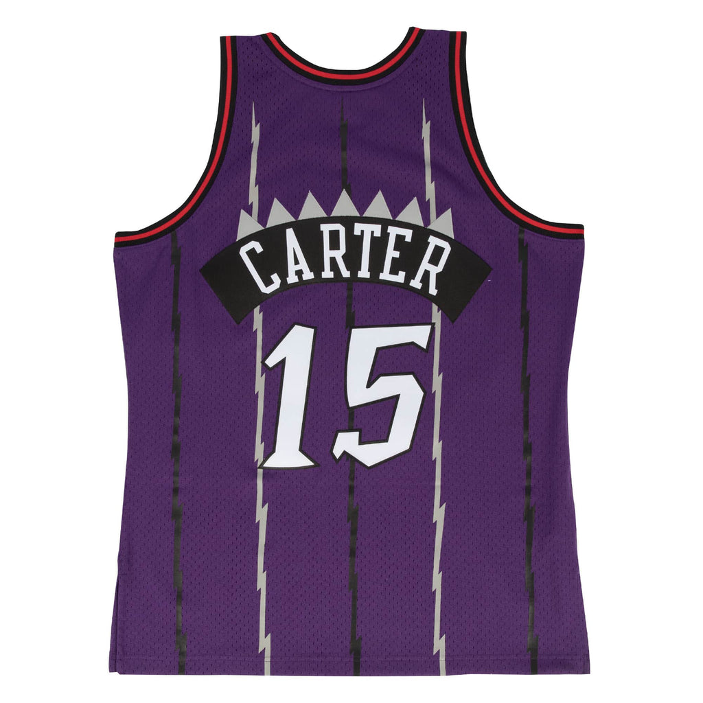 Vince Carter Toronto Raptors NBA Mitchell & Ness Youth Purple 1998-99 Hardwood Classics Swingman Jersey product image 2,