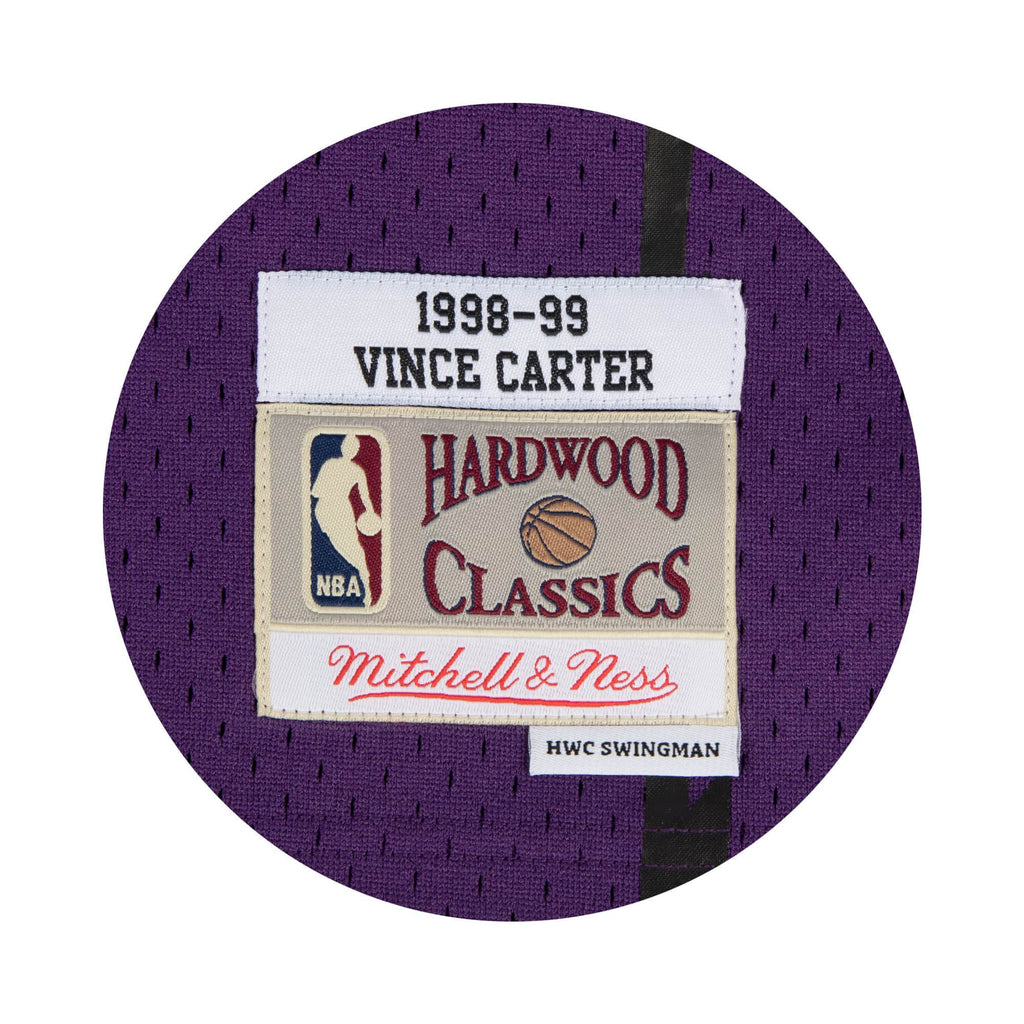 Vince Carter Toronto Raptors NBA Mitchell & Ness Youth Purple 1998-99 Hardwood Classics Swingman Jersey product image 3,