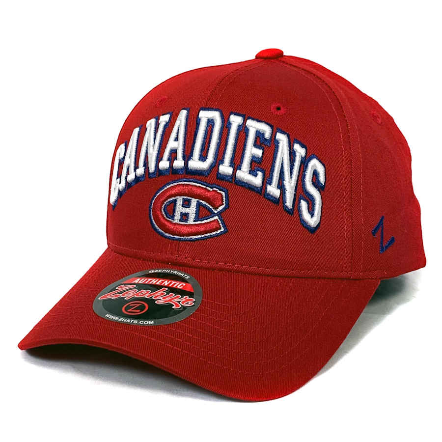 Montreal Canadiens NHL Zephyr Men Red Sport Arch Snapback product image 1, provided for visual reference and product detail